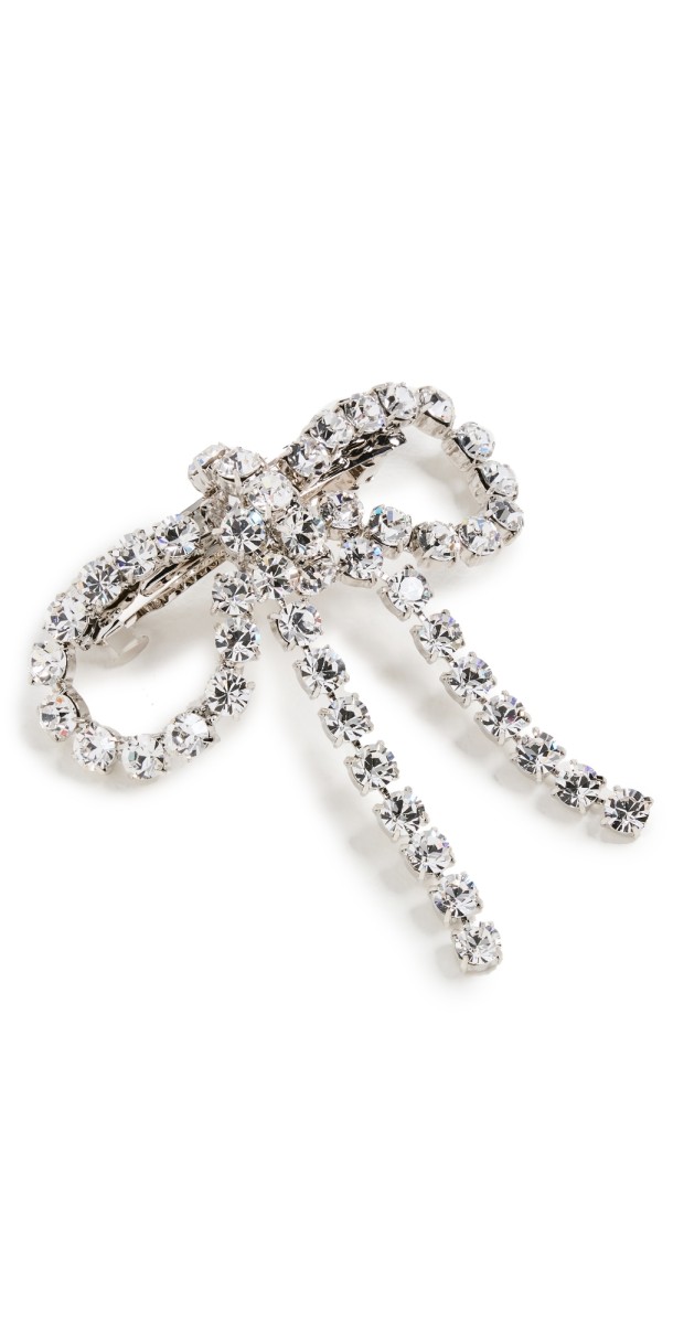 LELET NY Kamala Crystal Bow Barrette Rhodium