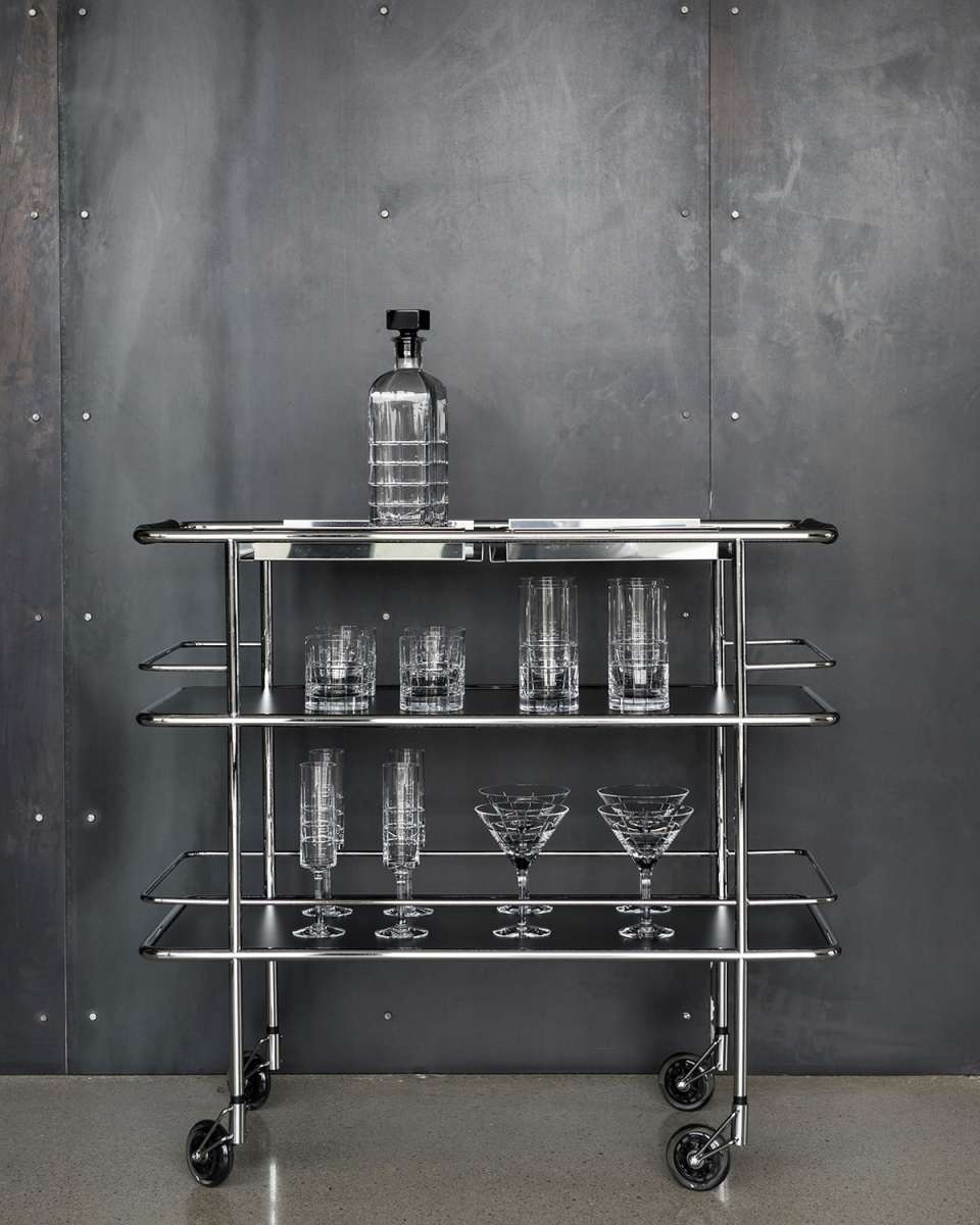 53-Piece Crystal Bar Cart
