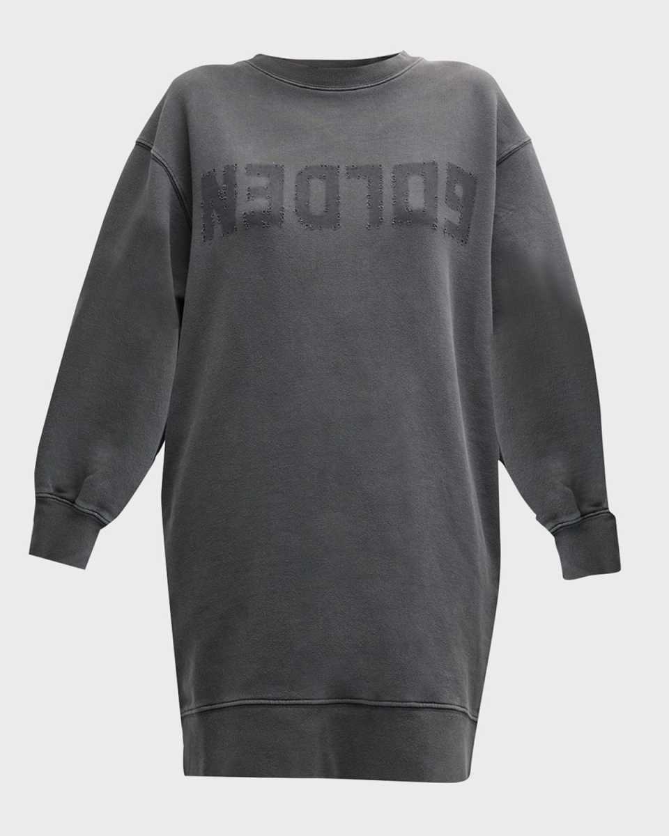 Golden Logo Mini Sweatshirt Dress