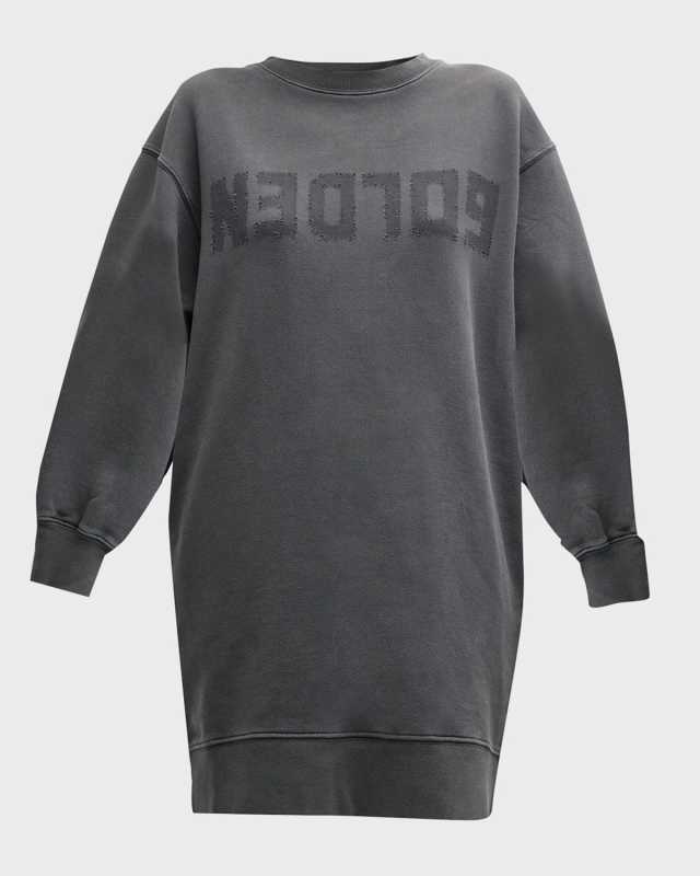 Golden Logo Mini Sweatshirt Dress
