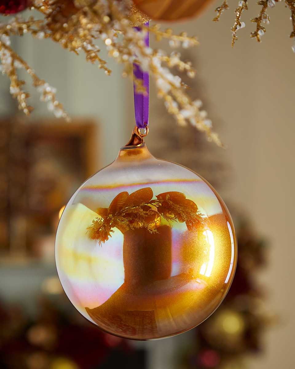 Bronze Pearl Glass Ball Christmas Ornament