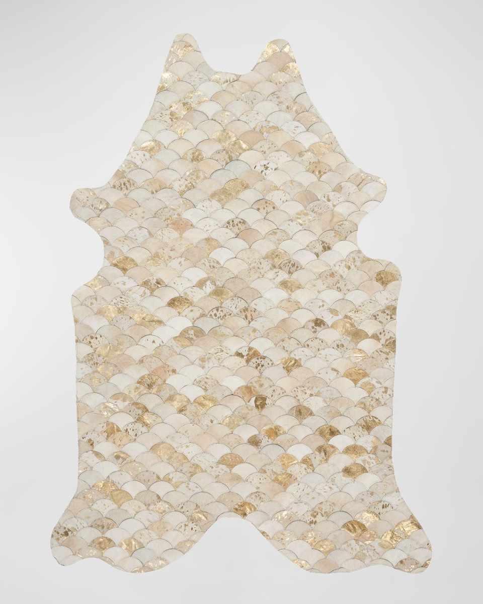 Scalloped Hair on Hide Rug, 5' x 7'