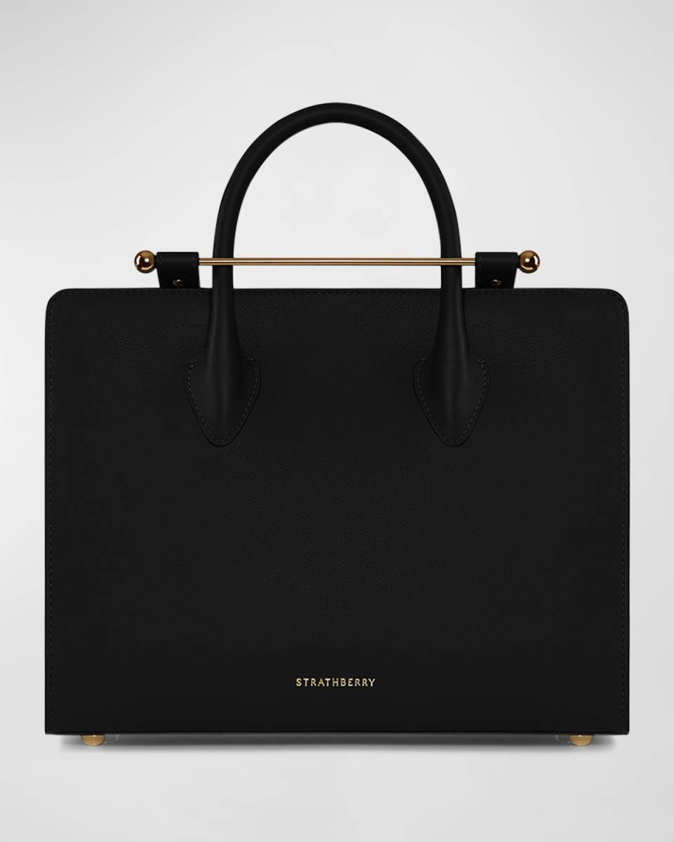 Midi Metal Leather Tote Bag