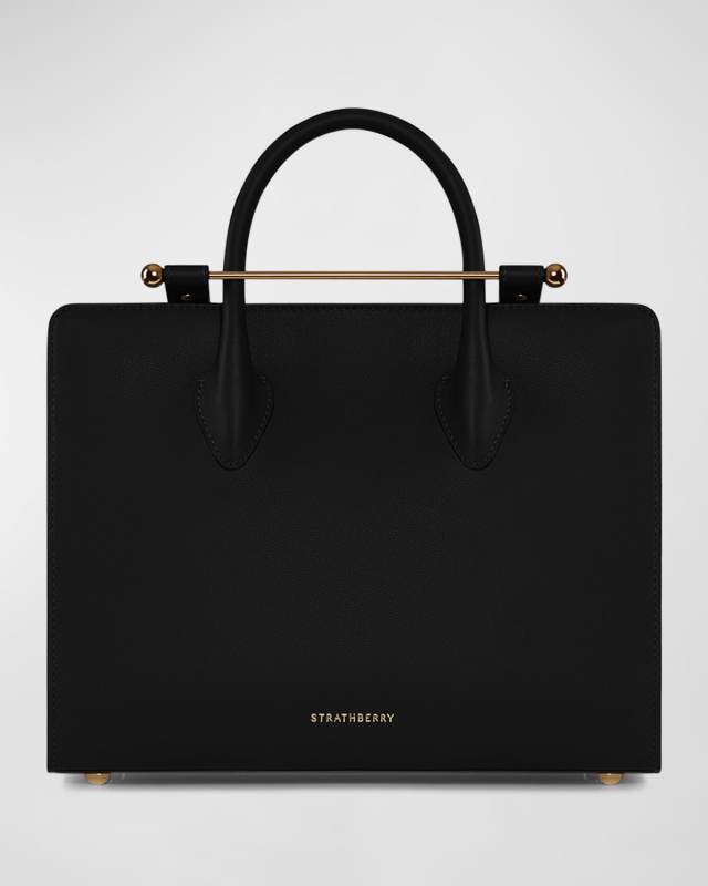 Midi Metal Leather Tote Bag
