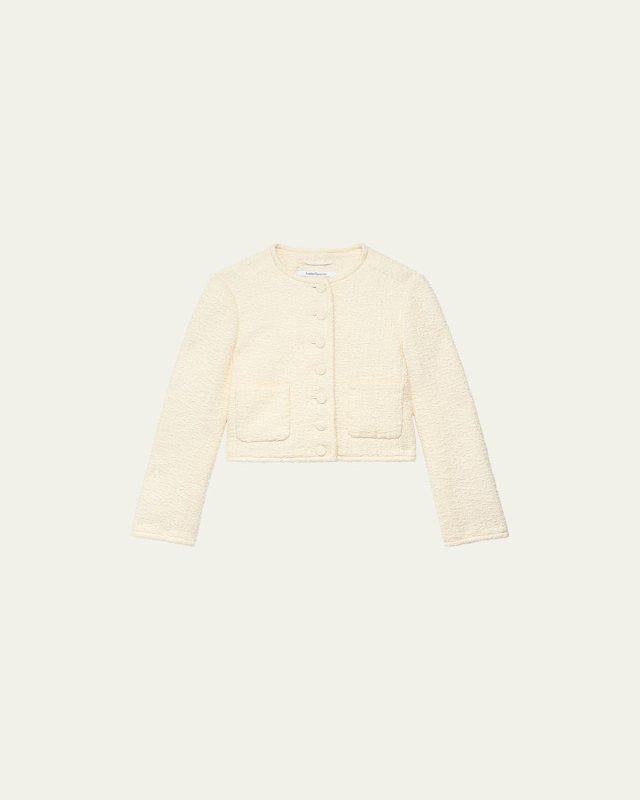 Cropped Organic Cotton Tweed Jacket