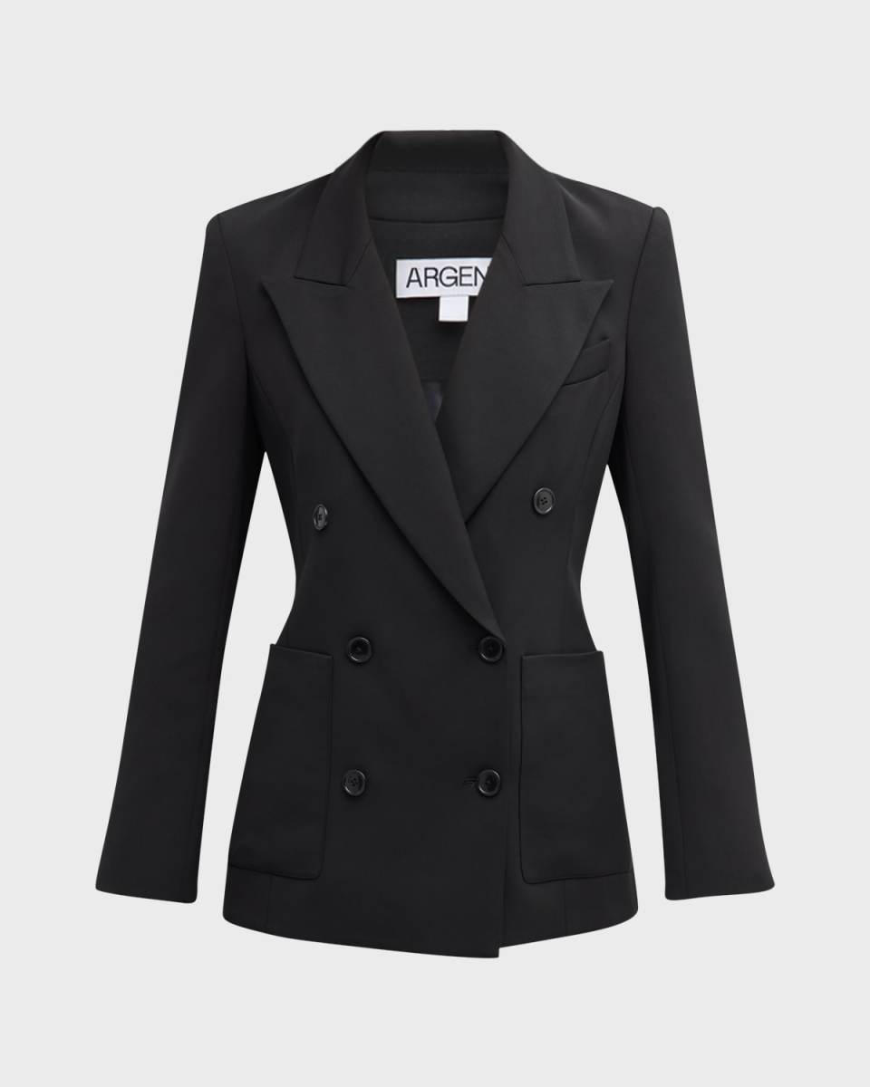 Chelsea Double-Breasted Stretch Crepe Blazer