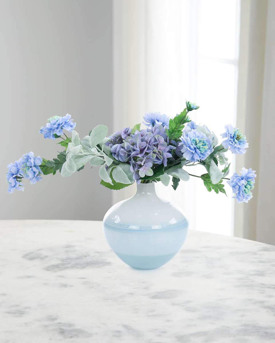 Sky Shadows 17" Faux Floral Arrangement in Glass Vase