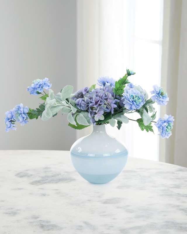 Sky Shadows 17" Faux Floral Arrangement in Glass Vase