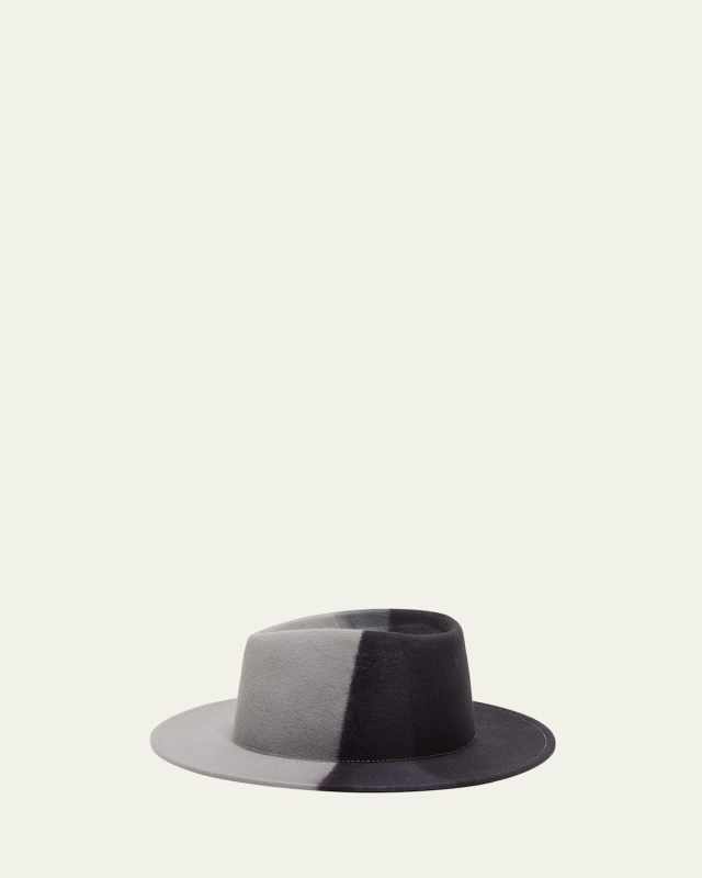 Blaine Color Block Wool Fedora Hat