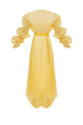 JAMEMME ALISHA PLEATED YELLOW DRESS