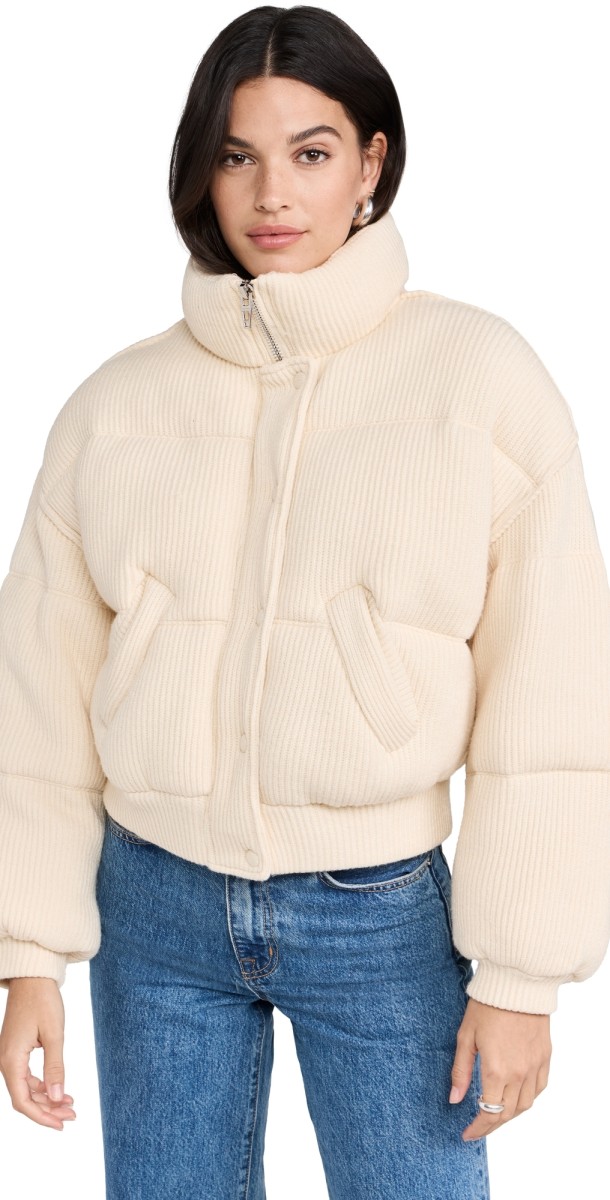 BLANKNYC Cream Pie Bomber Jacket Cream