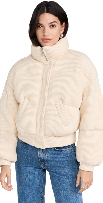 BLANKNYC Cream Pie Bomber Jacket Cream