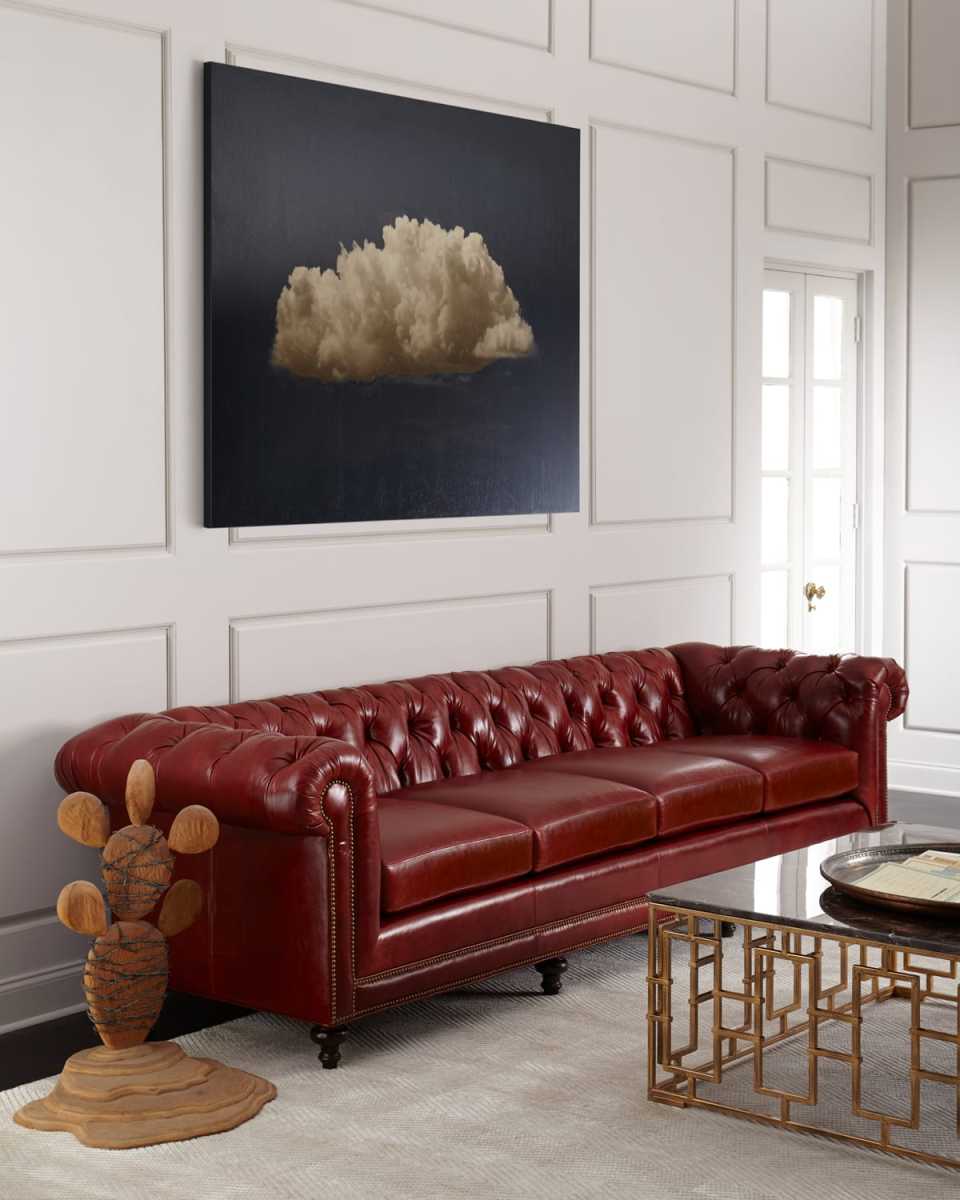 Davidson 119" Four-Cushion Chesterfield Sofa