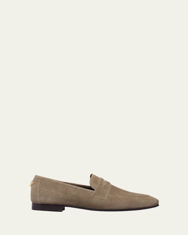 Flaneur Suede Penny Loafers