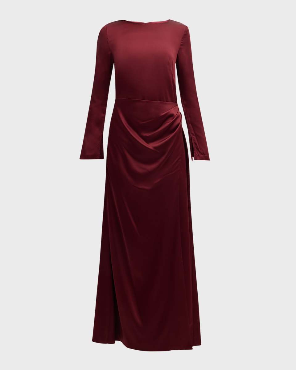 Qiana Draped Satin Gown