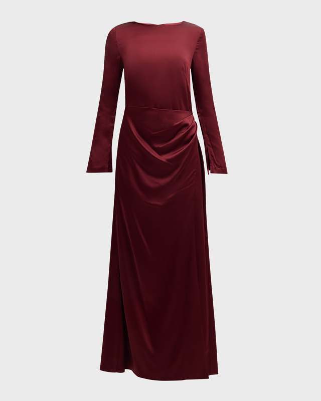 Qiana Draped Satin Gown