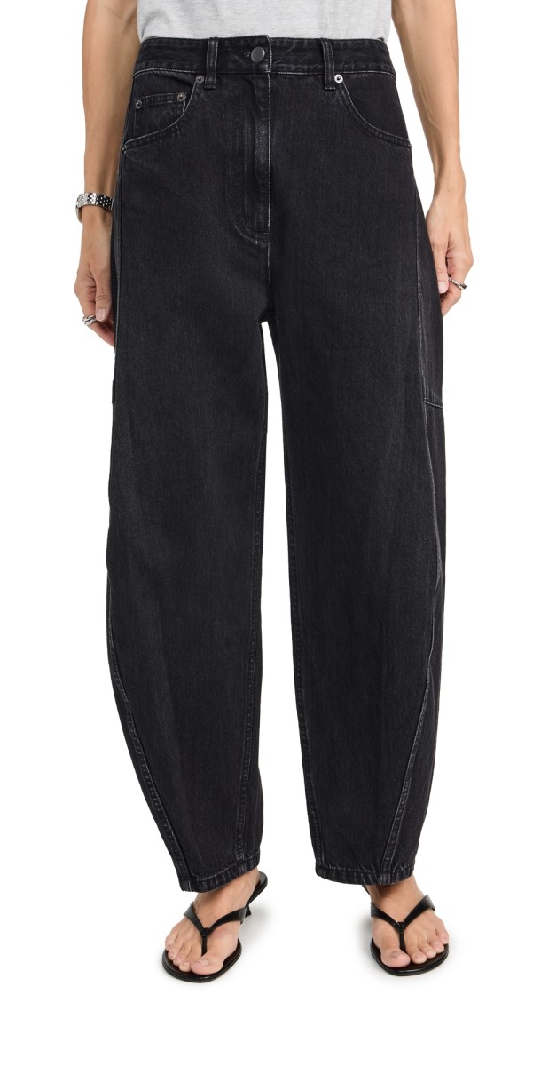 Tibi Petite Black Denim Sid Jeans Vintage Black