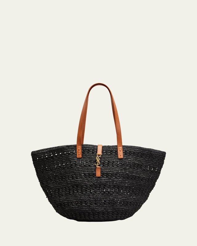 Panier Medium YSL Tote Bag in Raffia