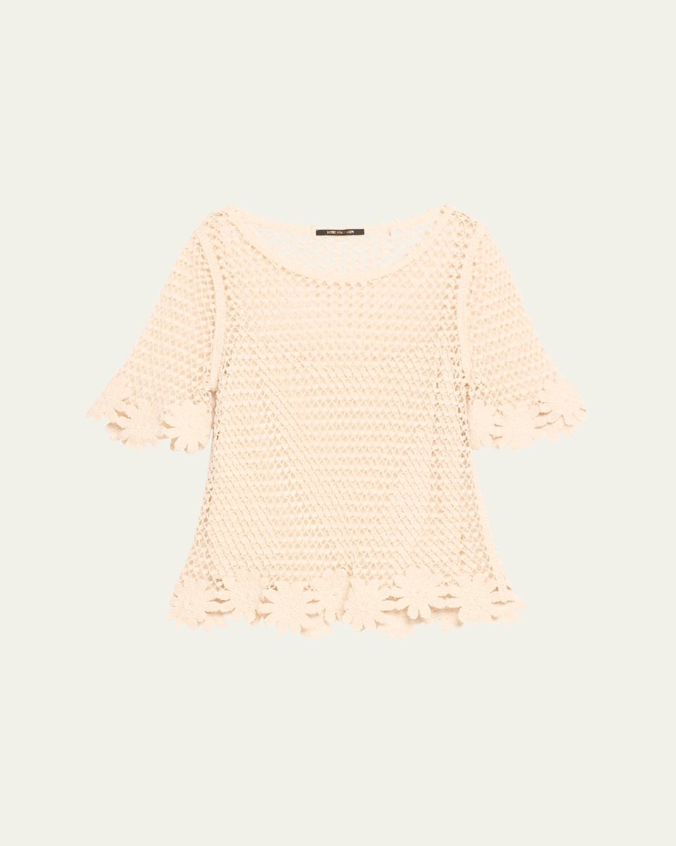 Sabine Floral Crochet Blouse