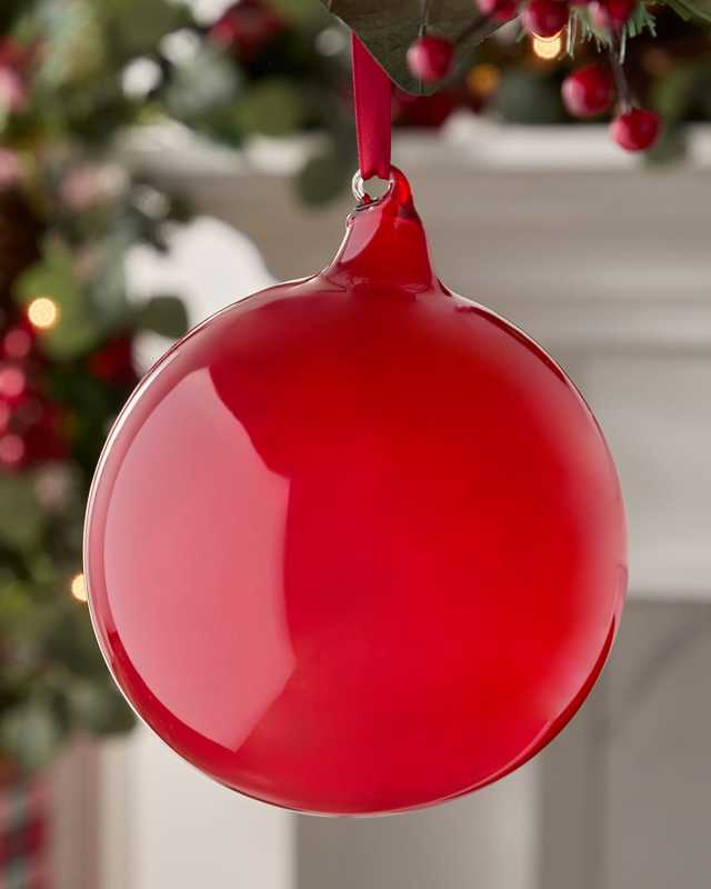 Red Bubblegum Glass Ball Ornament