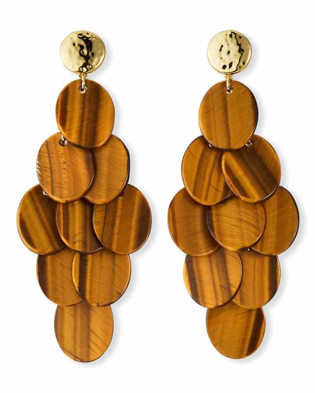 Tiger's Eye Cluster Statement Earrings