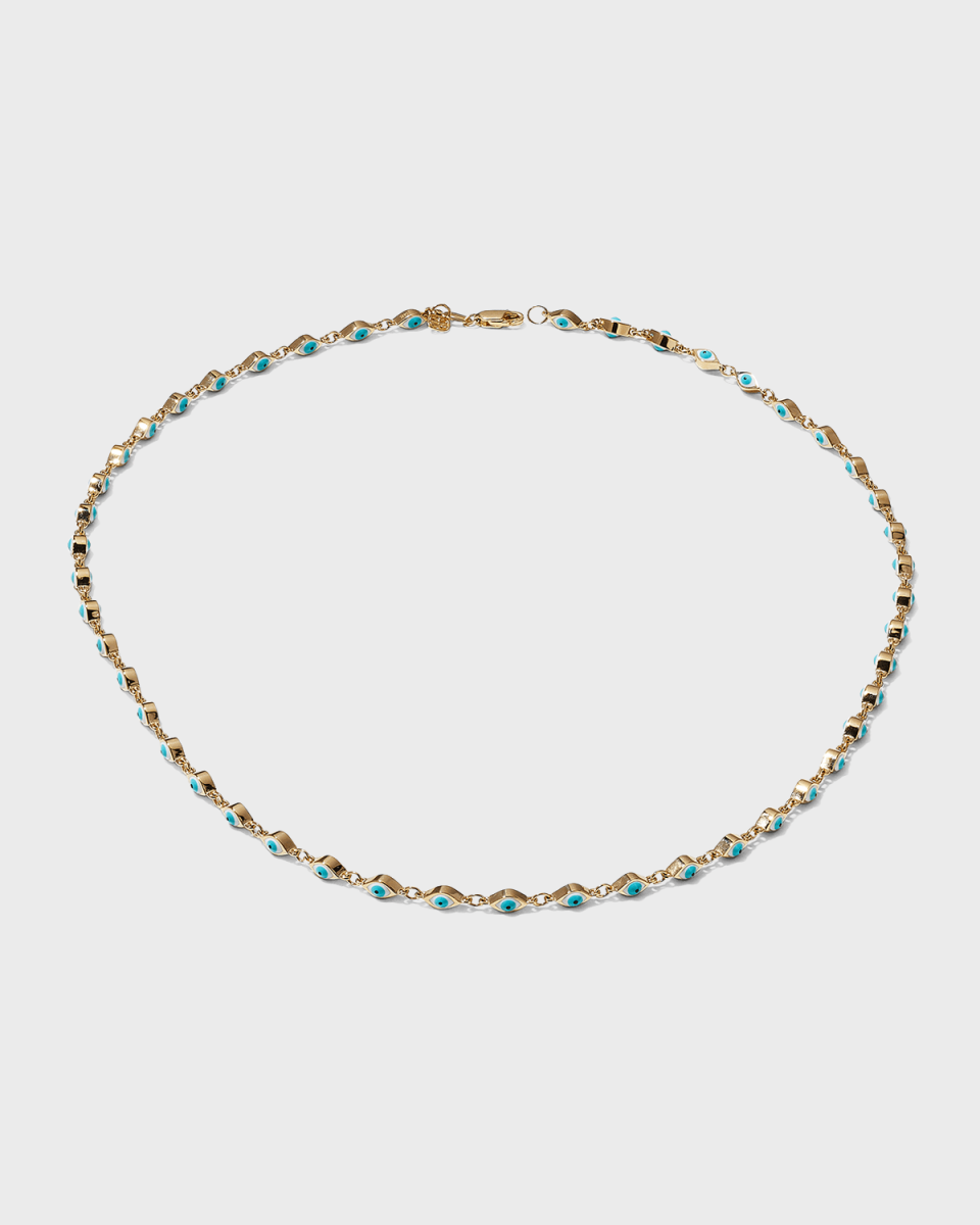 Mini Enamel Evil Eye Eternity Necklace