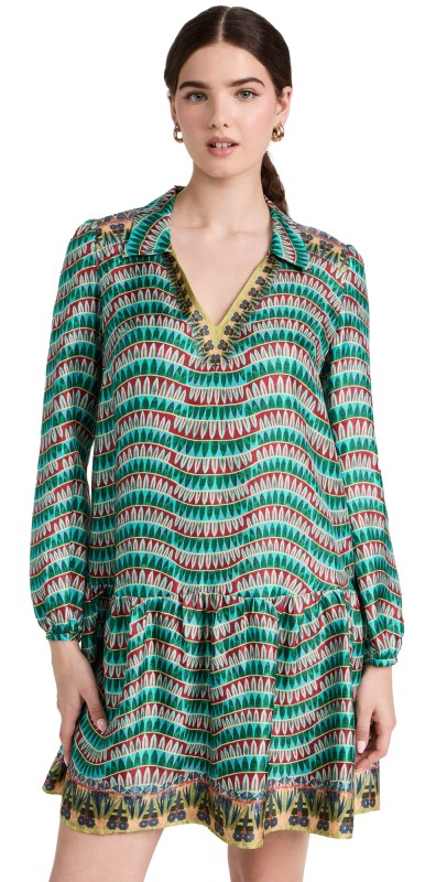 Saloni Jas Dress AMULET BORDER PLMT