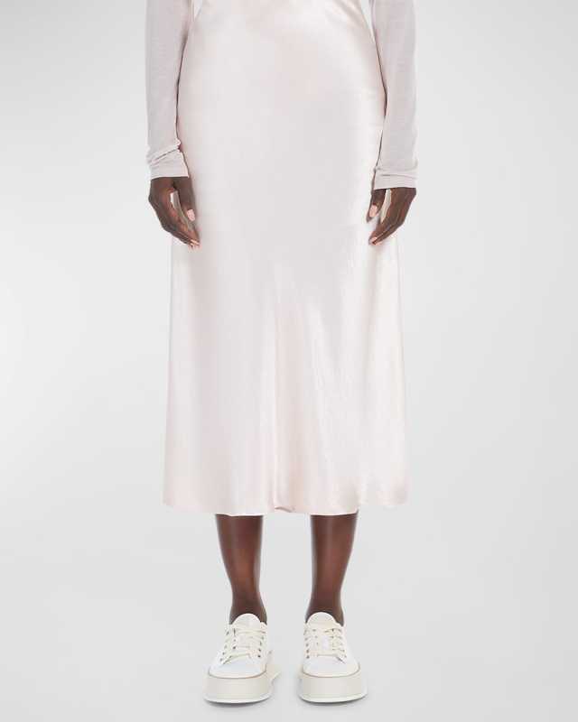Alessio Straight Satin Midi Skirt