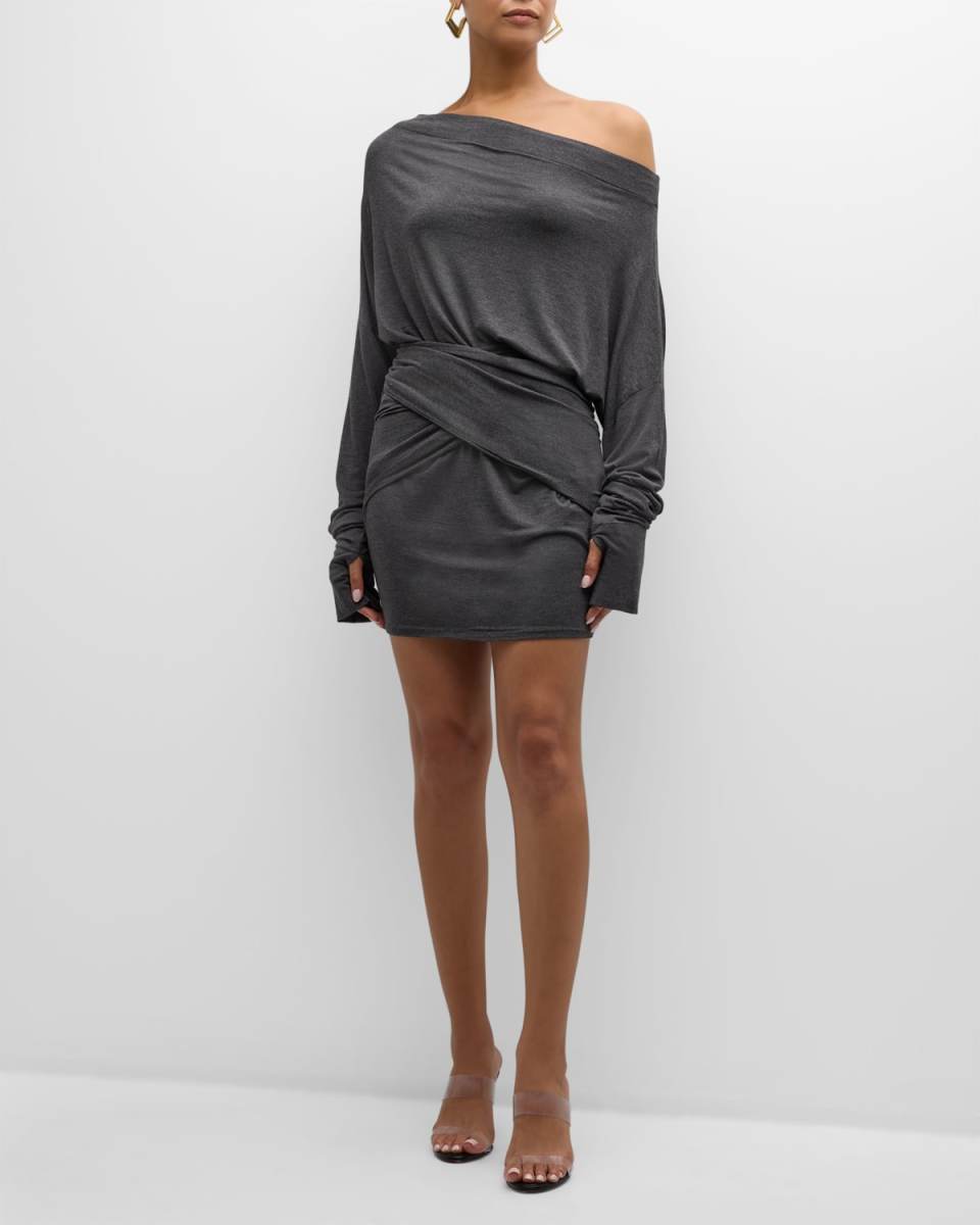 Four Sleeve All-In-One Wrap Mini Dress