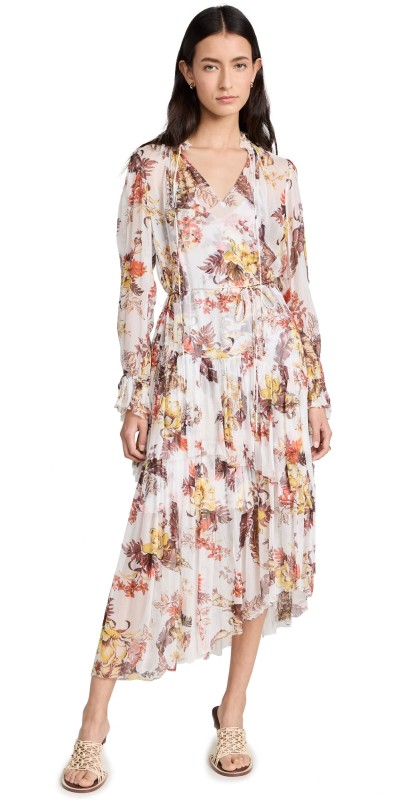 Zimmermann Matchmaker Tiered Dress Ivory Tropical Floral