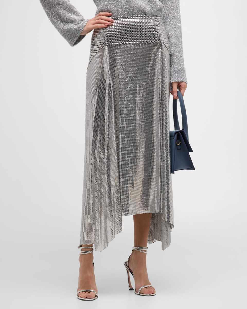 Chainmail Midi Handkerchief Skirt