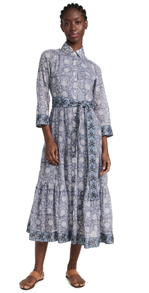 Marea Flounce Shirt Dress Slate