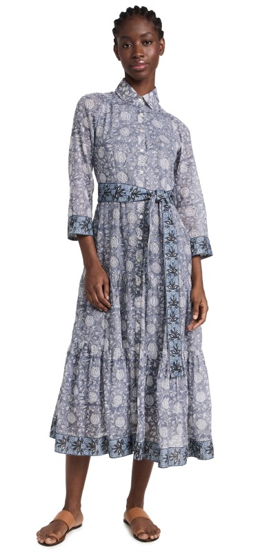Marea Flounce Shirt Dress Slate