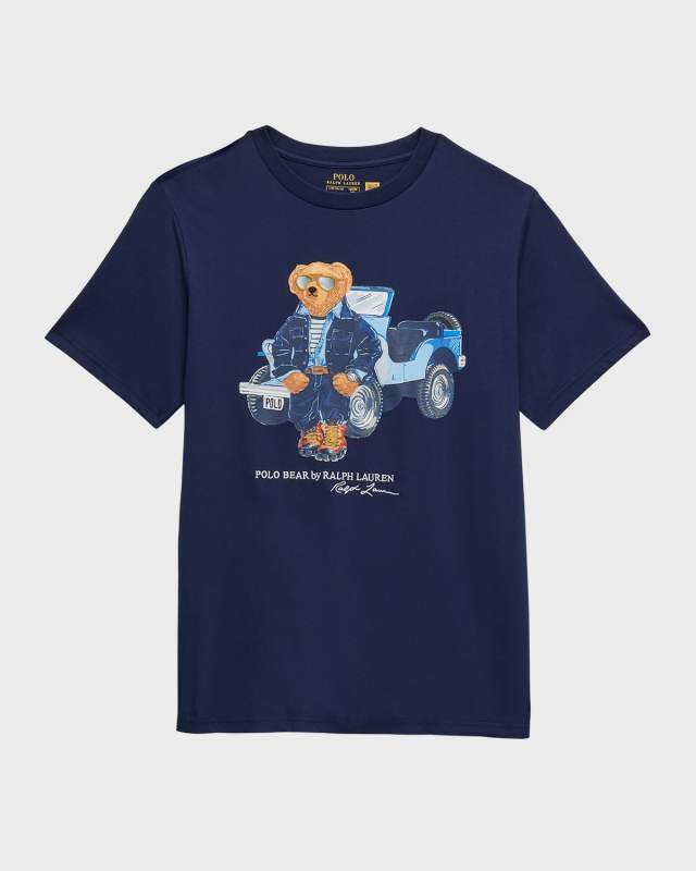 Boy's Jersey Bear T-Shirt, Size S-XL