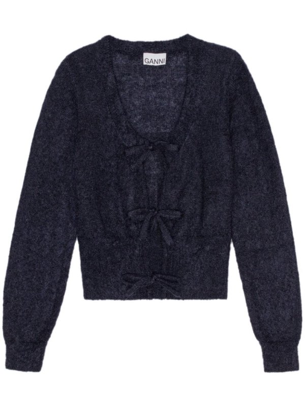 knitted tie string cardigan
