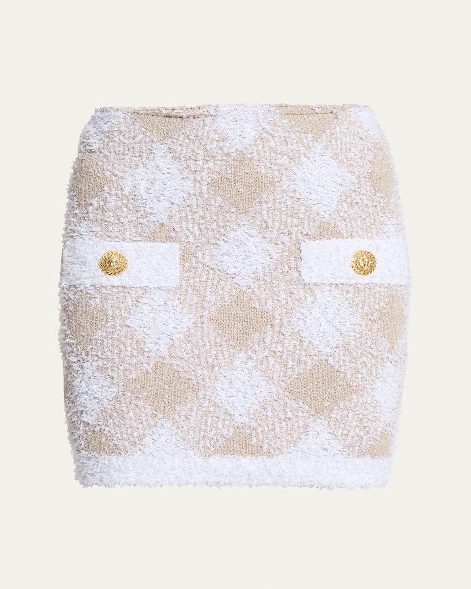 Vichy Check Tweed Mini Skirt