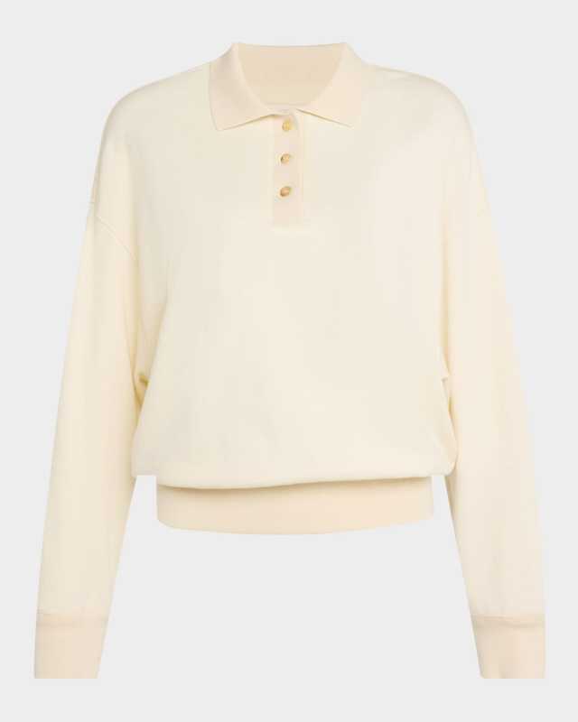 Cashmere-Blend Cocooning Polo Sweatshirt
