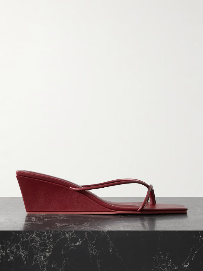St. Agni Leather wedge sandals