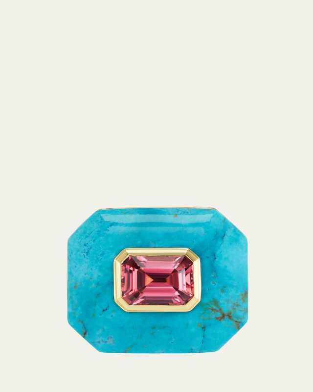 Balance 18K Yellow Gold Turquoise Multi-Gemstone Ring