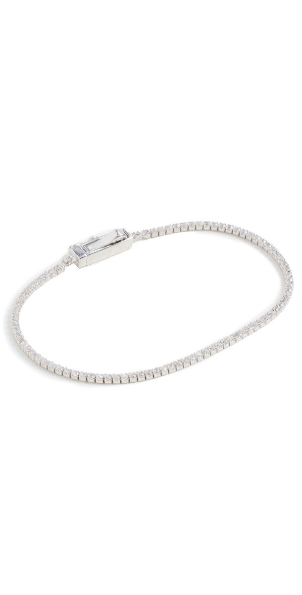 By Adina Eden Classic Thin Tennis Bracelet Silver