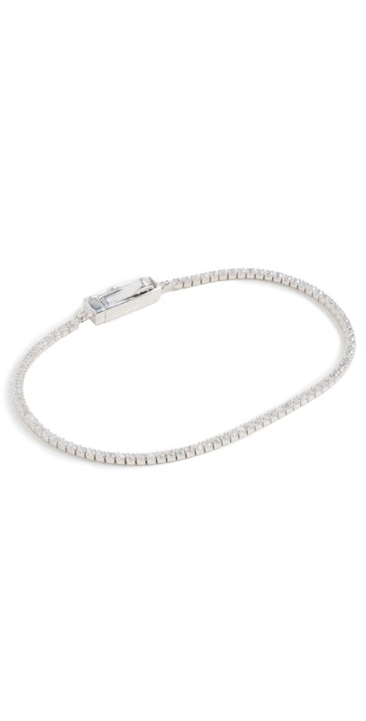 By Adina Eden Classic Thin Tennis Bracelet Silver