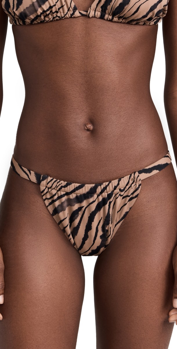 ANINE BING Milani Bikini Bottoms Tiger Shell Print