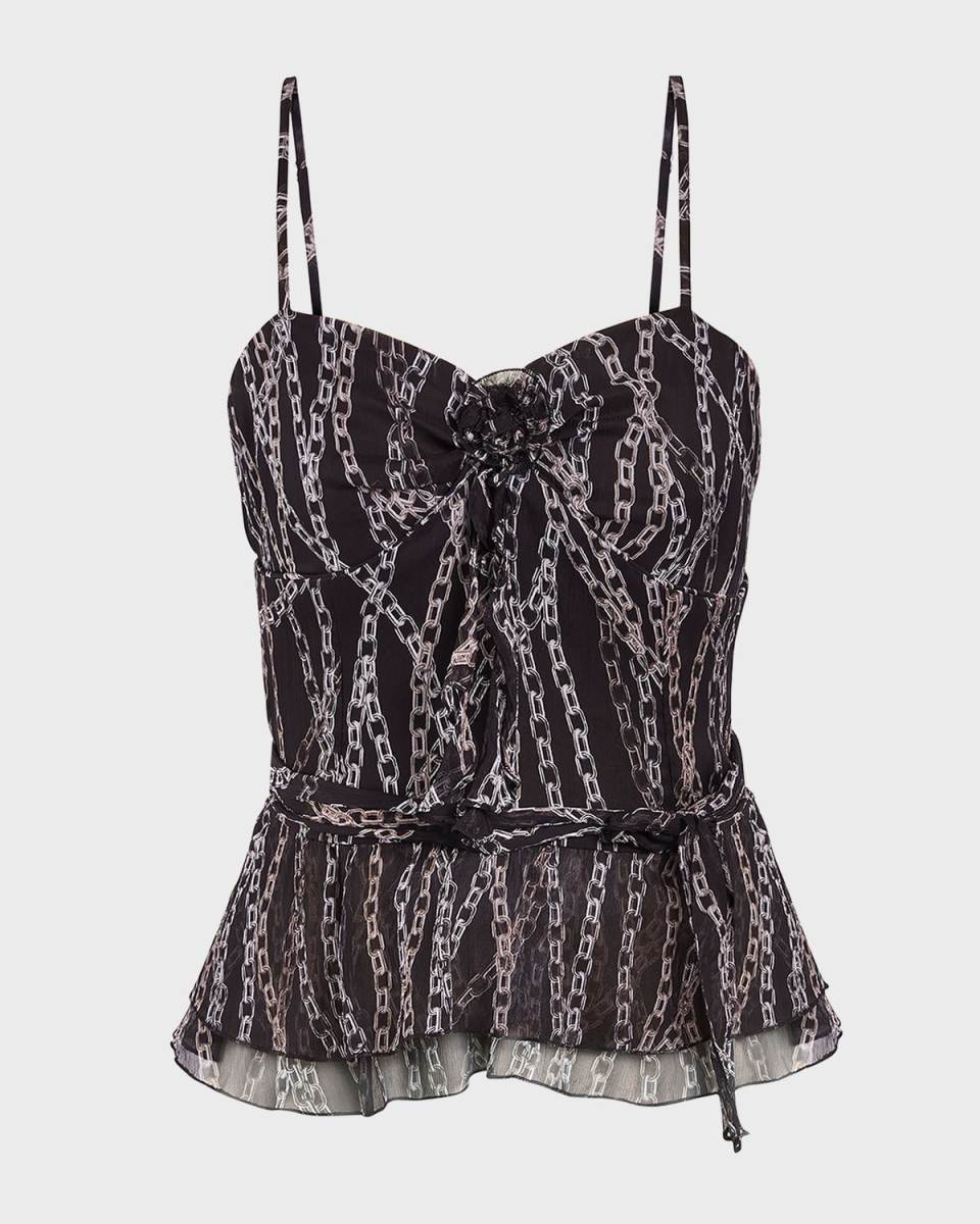 Mavis Crinkled Silk Tank Top