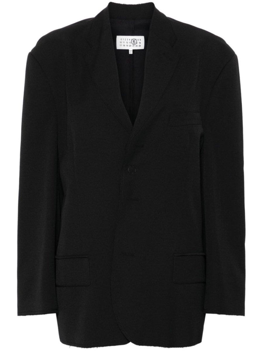 raw-cut single-breasted blazer