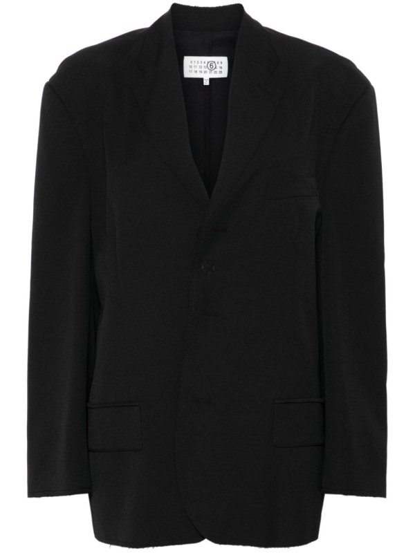 raw-cut single-breasted blazer