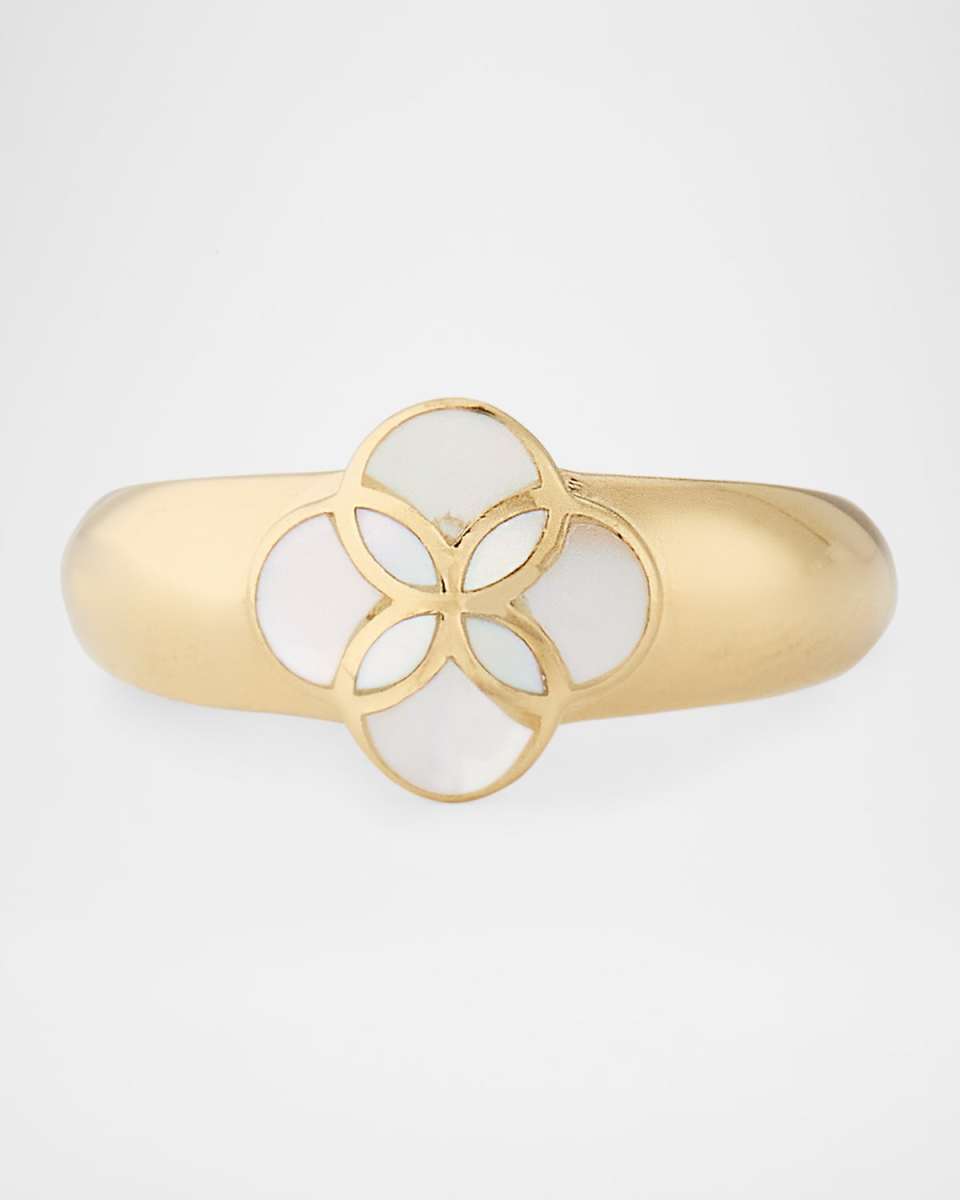 White Mother of Pearl Petal Band Ring