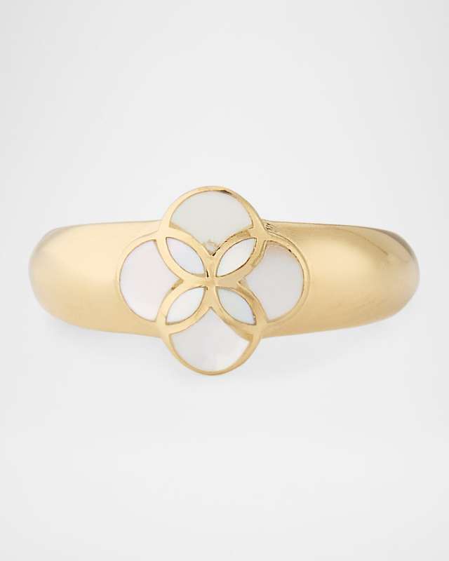 White Mother of Pearl Petal Band Ring