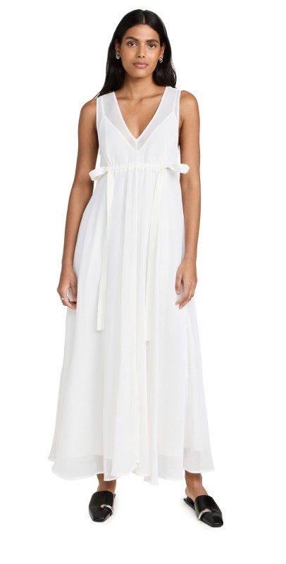Proenza Schouler Lorna Dress In Viscose Mesh Off White