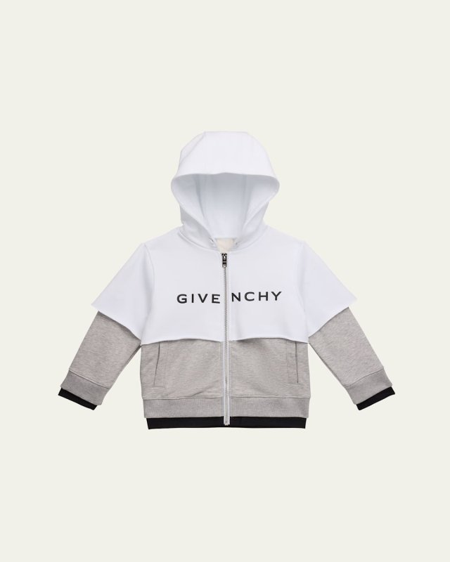 Boy's Logo-Print Combo Hoodie, Size 5-