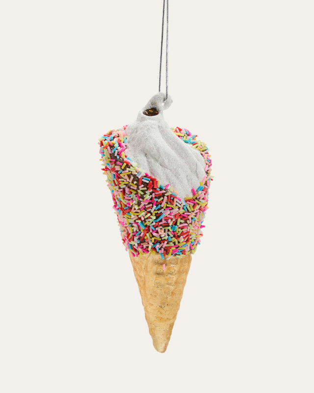 Sprinkles Ice Cream Glass Ornament